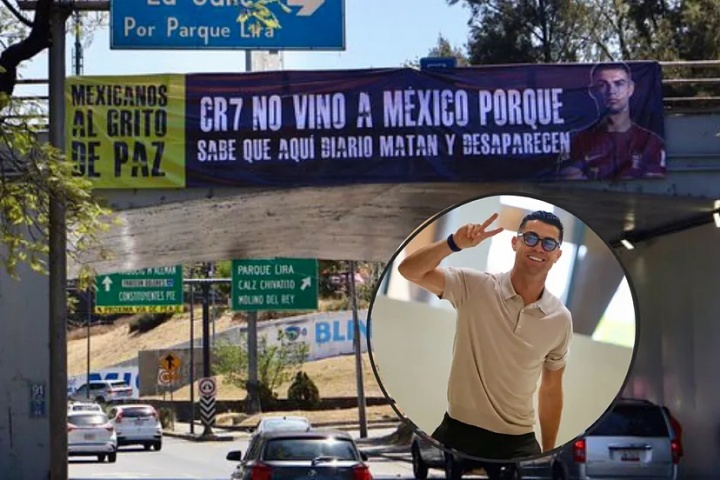 开云-世界杯球场外标语：C罗没来墨西哥，他知道这里有人被杀和失踪